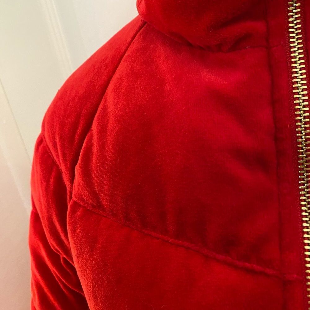 Juicy Couture Black Label Solid Red Velour Quilte… - image 6